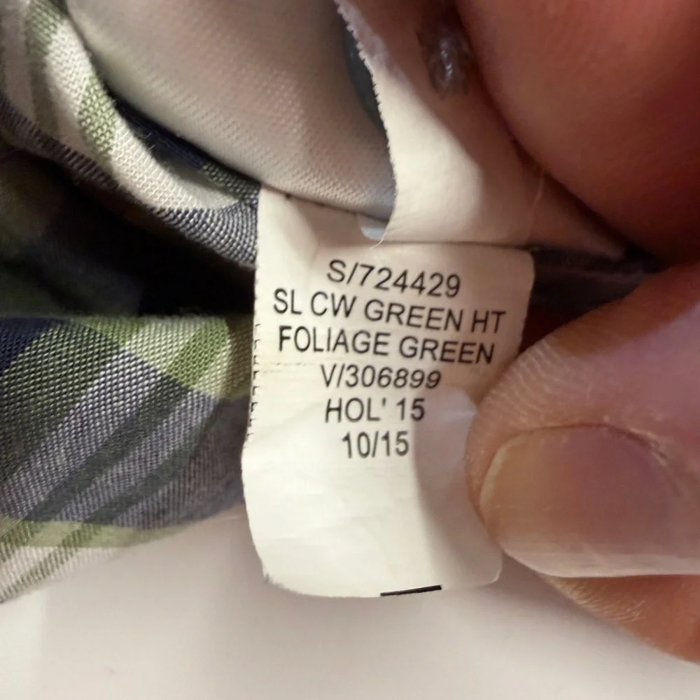 Banana Republic Men's Green and‎ Blue Plaid Shirt